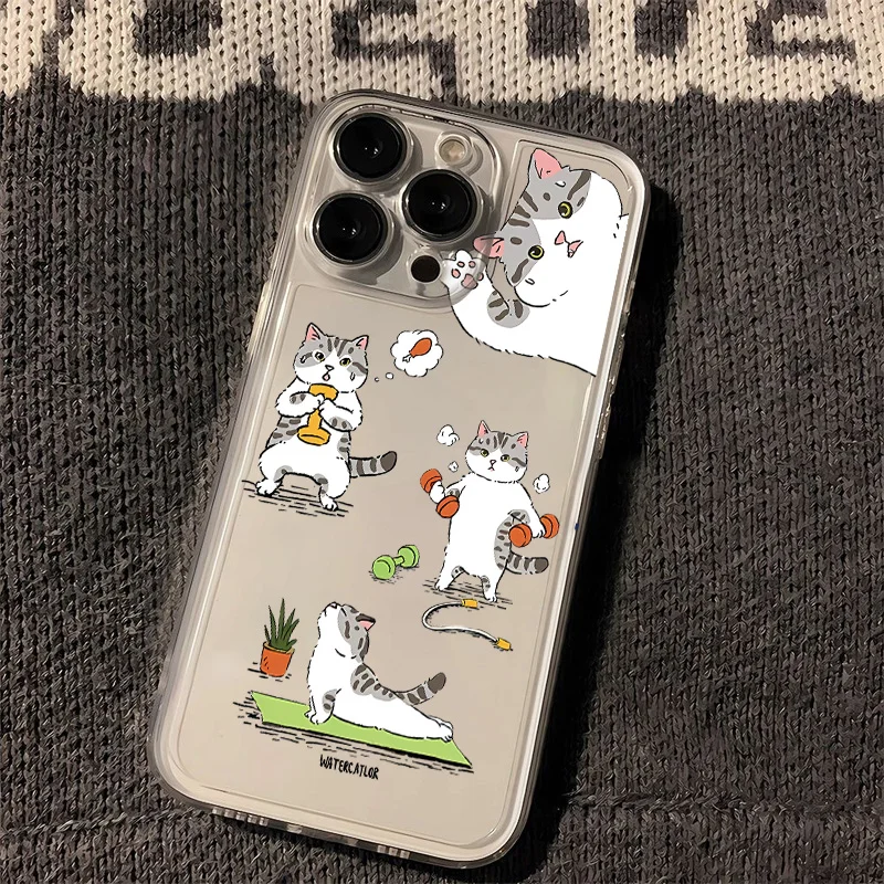 Creative Cute Cat Soft Transparent TPU Phone Case