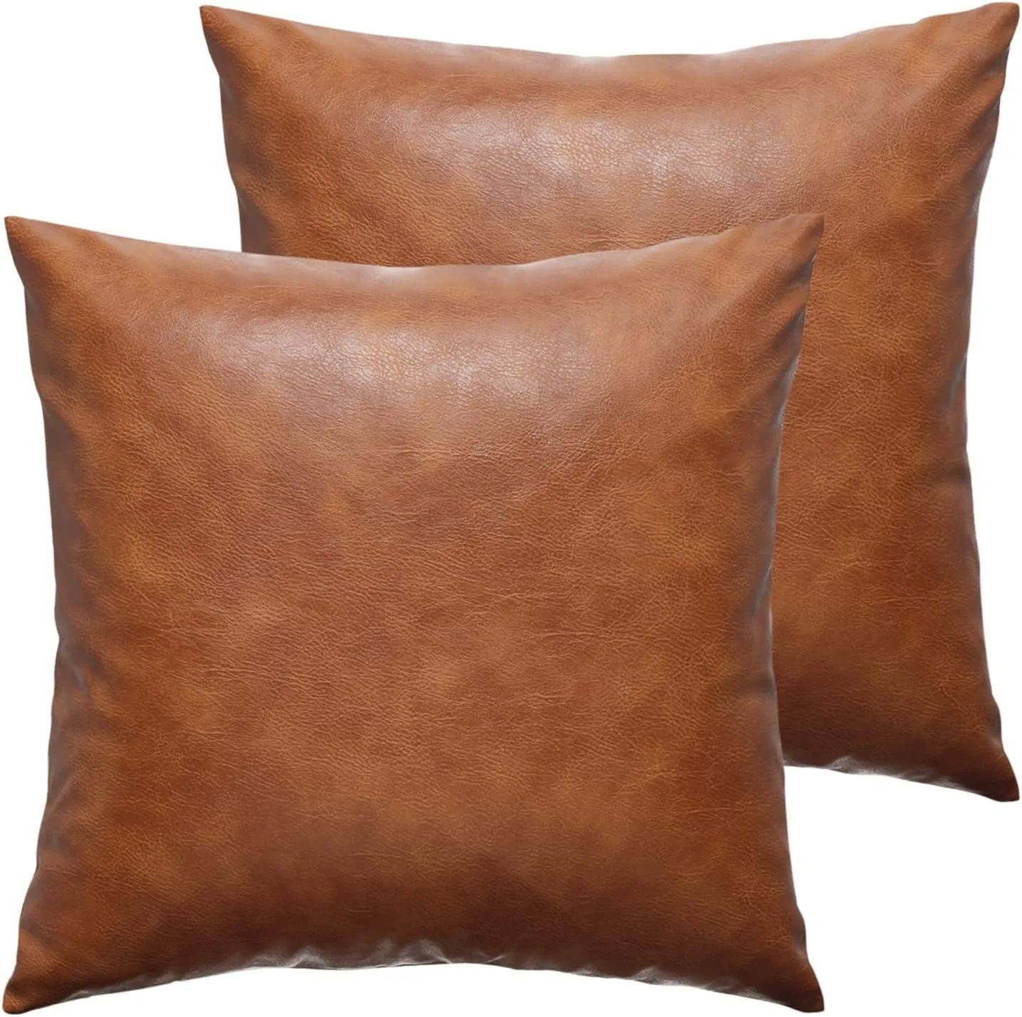 Large Throw Pillow Cover 50/60CM Faux Leather Decorative Cushion Cover Modern Solid Outdoor Luxury Pillowcase for Couch Sofa Bed
