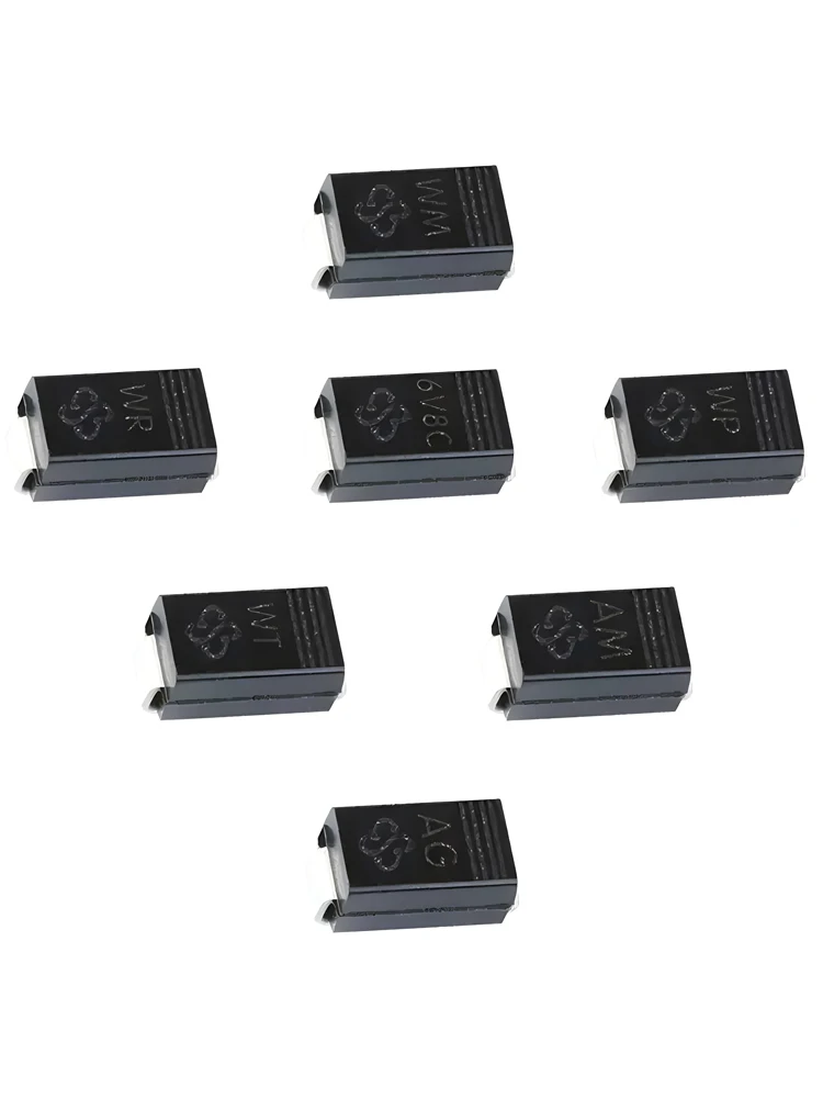 

Двунаправленный/SMT TVS с подавлением переходных диодов SMAJ5.0CA/SMA6.8A/10/12/13/16/18/30/40/51/60/80/200/170/120CA, 20 шт.