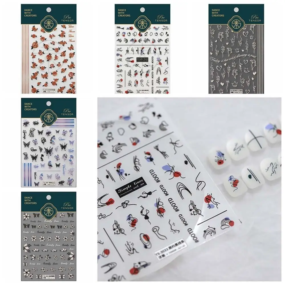 

Наклейки для ногтей с рисунком бабочки и цветов, наклейки для ногтей в форме сердца и цветов, наклейки для ногтей «сделай сам», украшения для ногтей