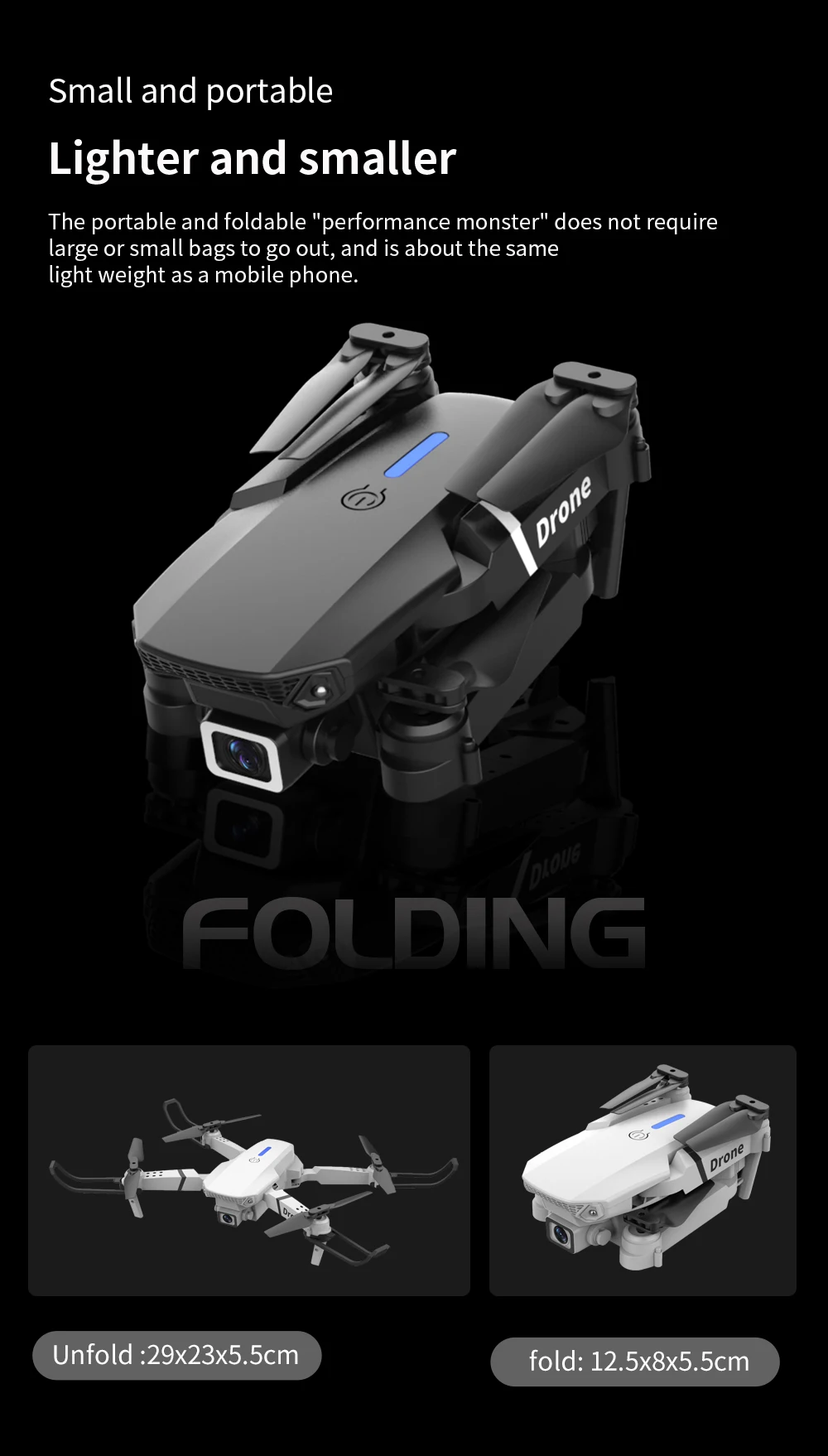 Professional E88RC Mini Drone 4K HD Camera WiFi FPV 360° Air Free Rotation Foldable Aerial Gesture Camera RC Helicopter Gift