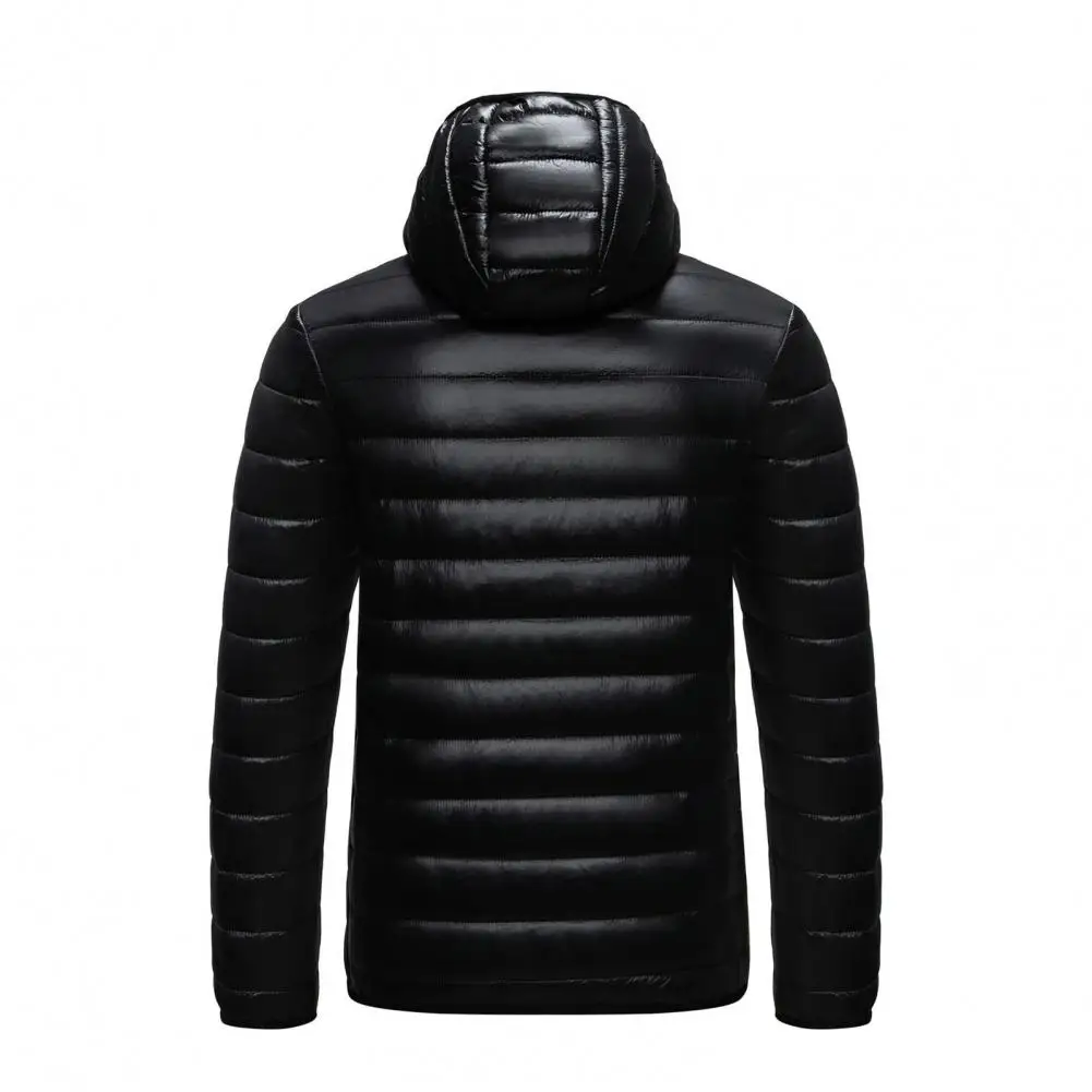 

Fashionable Cotton Coat Men's Winter Hooded Cotton Coat with Thickened Padding Windproof Warmth Long Sleeve Cold for Soft