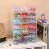 1pc Drawer Style Multifunctional 6/9/12 Grid Stackable Bead Storage Box Transparent Acrylic Desktop Jewelry Display Box 4