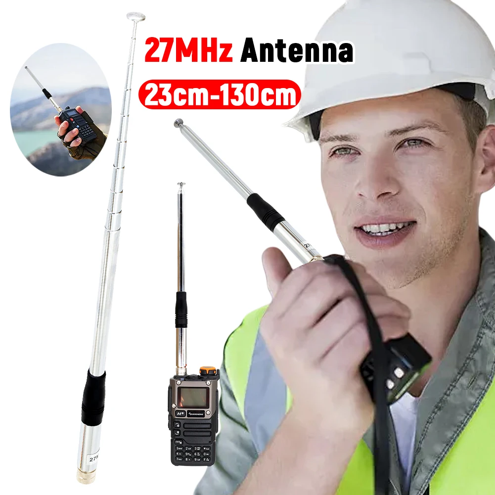 27MHz CB Radio Telescopic Antenna SMA Female 23cm-130cm Telescopic CB Antenna HT Amateur Antennas for CB Handheld/Portable Radio