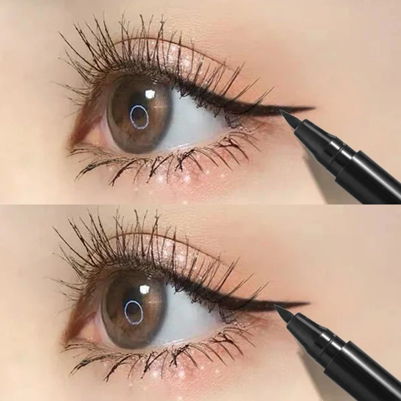 Lápiz Delineador de ojos líquido negro, resistente al agua, de larga duración, secado rápido, no florece, lápiz líquido Natural, herramientas cosméticas