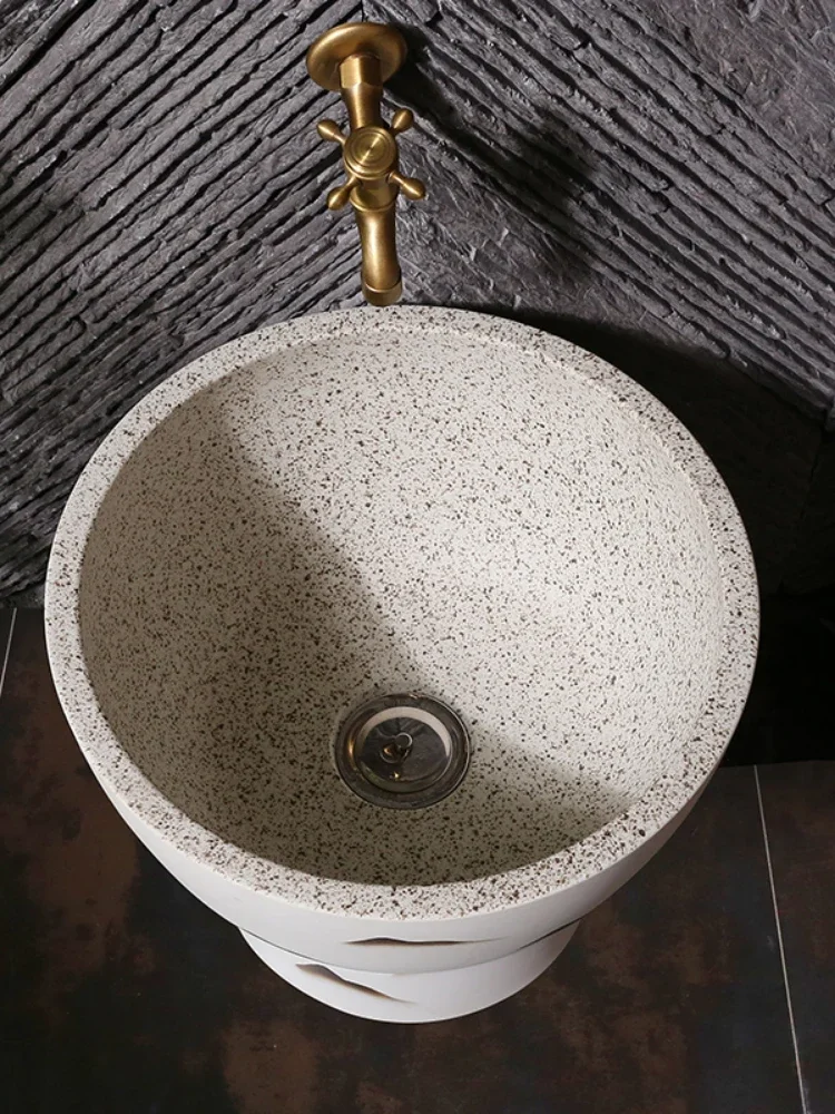 T Yuanshan Light Shadow Mop Pool Outdoor Courtyard Ceramic Mop Sink Home Balcony Bathroom Wash Pool