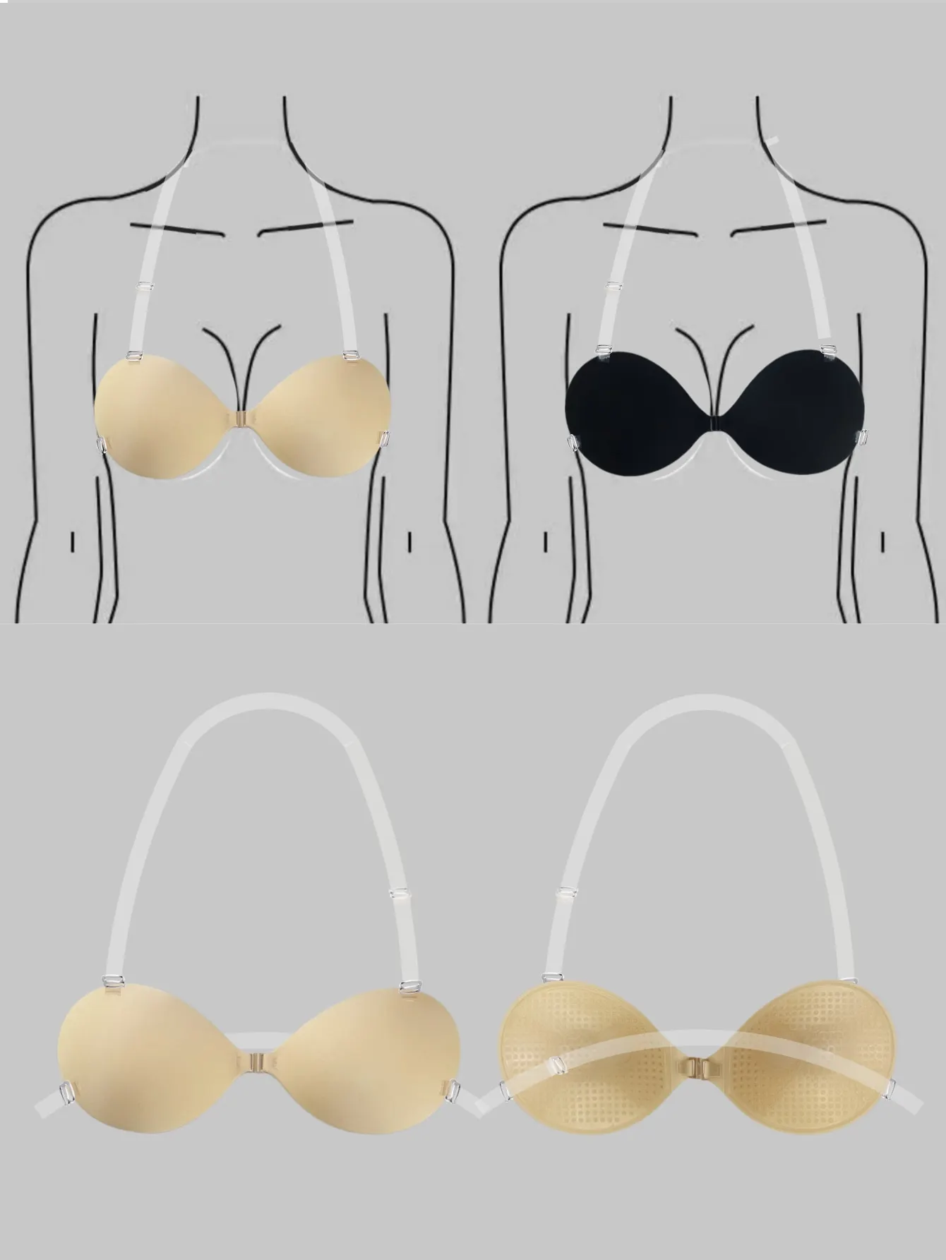 Invisible Stick On Lift Bra Strapless Seamless Push Up Anti Convex Bra For Women Lingerie Accessories Image 1