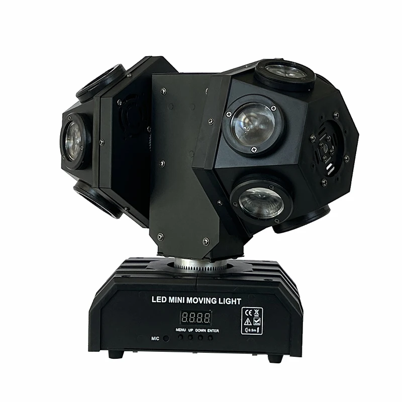 12X10W RGBW LED Beam Moving Head Light Dual Arm Rotating DMX512 Christmas Party DJ Bar KTV Disco Ball Laser Projector