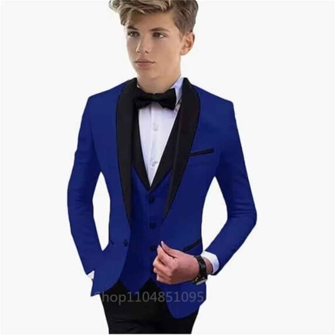 Dark Orange Handsome Boys Suit 3 Piece Suit Big Kids Wedding Suits 2-18 Years Old Party Prom Tuxedo Blazer Vest Pants for Boys