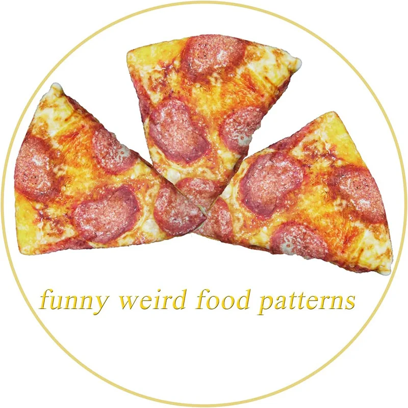 1pc Ham Pizza Print Blanket, Funny Food Flannel Round Blanket, Soft Warm Throw Blanket Nap Blanket For Couch Sofa 5
