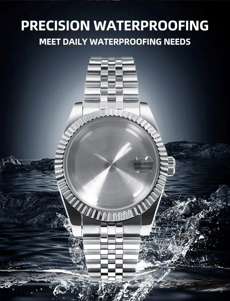 Neiton 36mm/40mm Saphirglas Für Männer Uhr Fall Fit NH36 NH34 NH35Bewegung FashionWaterproof Jubilee Edelstahl – Detail 6