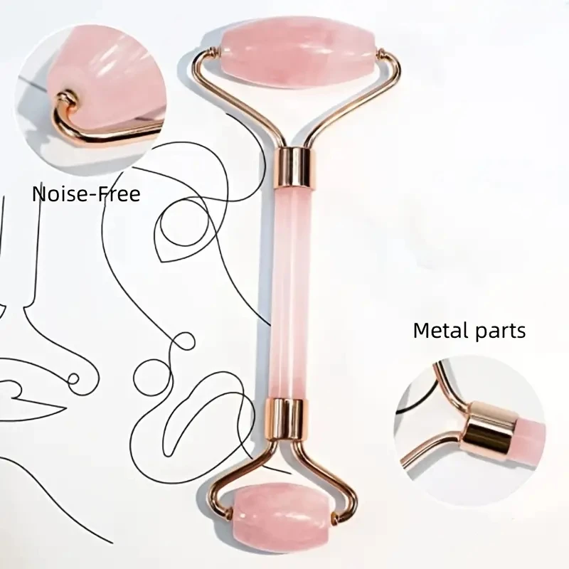 Face Care Massage Roller Natural Rose Quartz Gua Sha Tool Health Skin Acupuncture Massager Neck Slimming Anti Wrinkle Cellulite