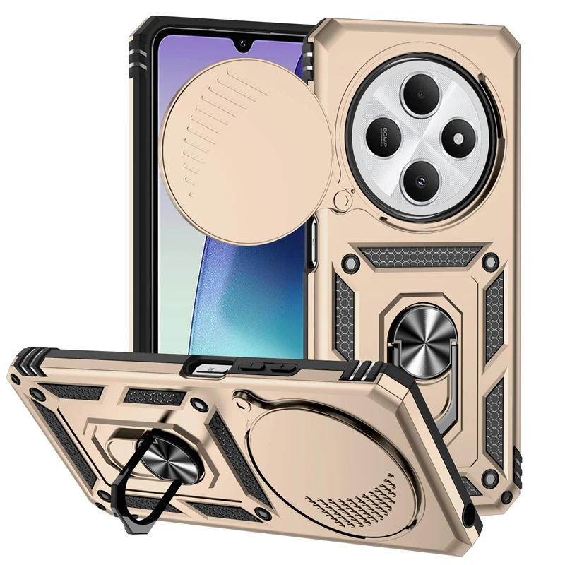 Armor Protective Case with Slide Camera Cover and Magnetic Ring Stand
