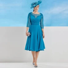 

Chiffon Short Mother Of The Bride And Groom Dresses For Wedding With Applique A Line Scoop Neck Guest Gown Elegant Robe Mariee