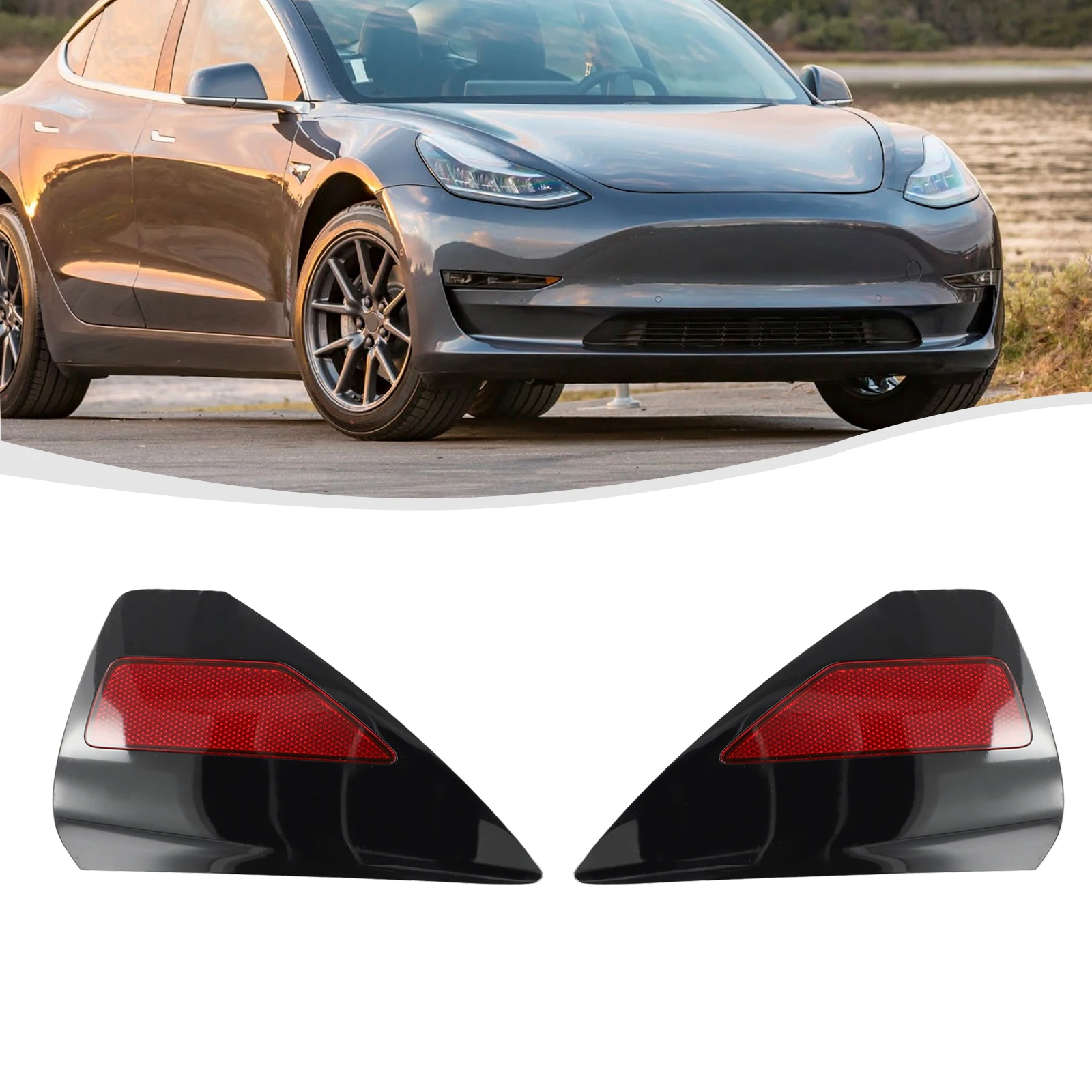 

2 PCS Rear Left And Right Quarter Panel Reflector Lights For Tesla Model Y 2020-2023 Model 3 2017-2023 1518783-00-A 1448300 1518