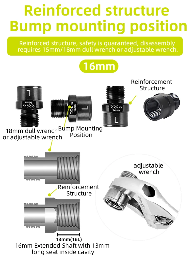 Edelstahl Material Fahrrad pedal Achs ver längerer Fahrrad pedal Verlängerung schrauben Distanz stücke für MTB Rennrad Pedale – Detail 12