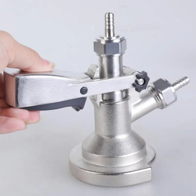 Stainless Steels Beer Kegs Tap Distributor Coupler Draft Beer Kegs Coupler Dispenser with Pressure Relief Valves Easy to Use