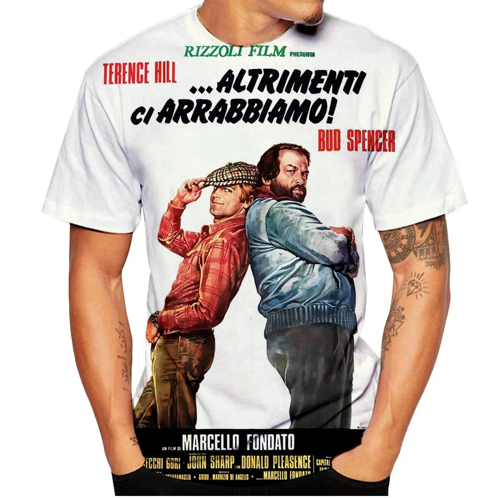 Bud Spencer Terence Hill T Shirt Bud-Spencer-Terence-Hill-T-Shirts-3D-Print-O-Neck-Tshirt-Men-Fashion