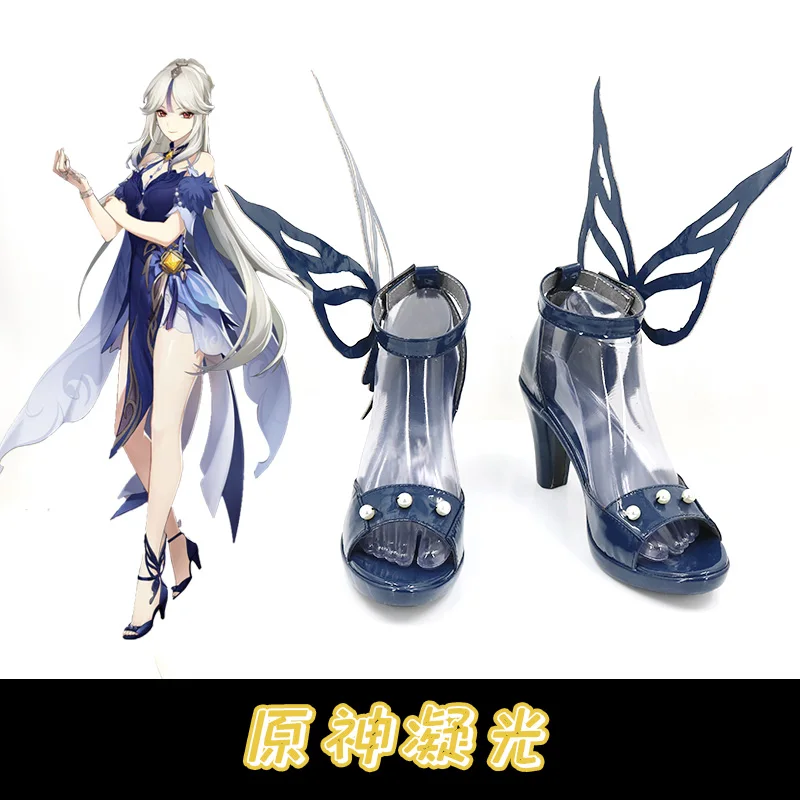 

Genshin Impact Ningguang Cosplay Shoes Female Cos Prop butterfly high heels Costume Shoes A