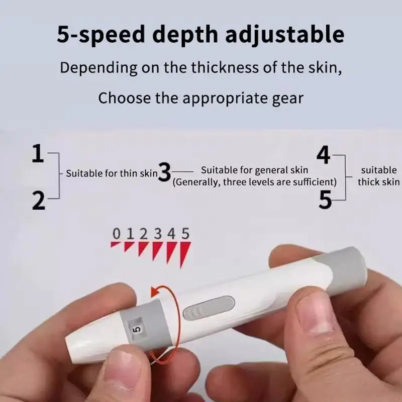 Adjustable Lancet Pen Depth Sampling Glucose Test Pen Diabetics Sensor Lancing Device Collect Accessories