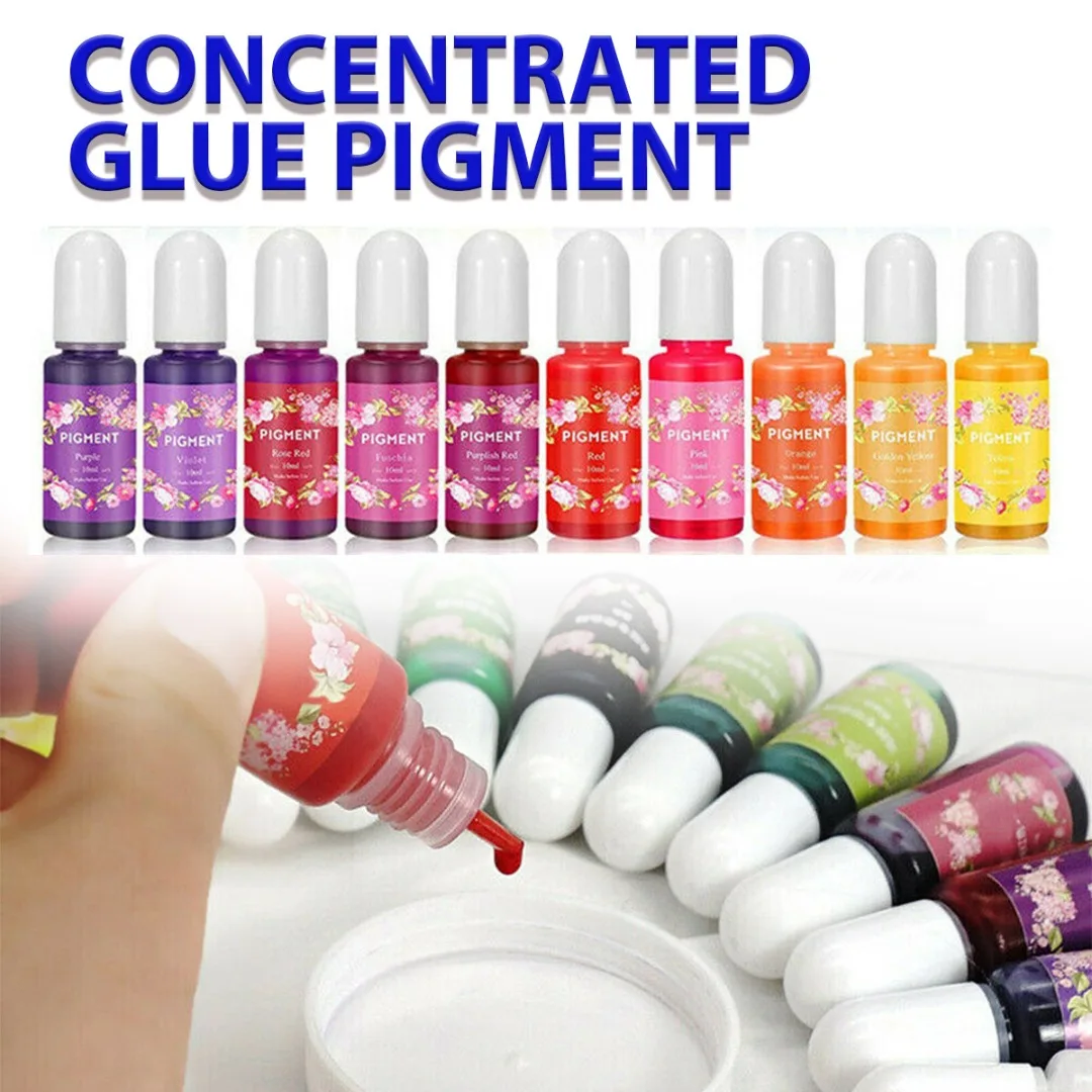 1 Set Epoxy Resin Pigment Kit Art Ink Pigment Liquid Colorant Kit For DIY Epoxy Resin Mold Jewelry Making Dye Art Craft 10ml e0bf earring pendant silicone mold epoxy resin jewelry making molds diy geometric charm keychain mould creative jewelry craft