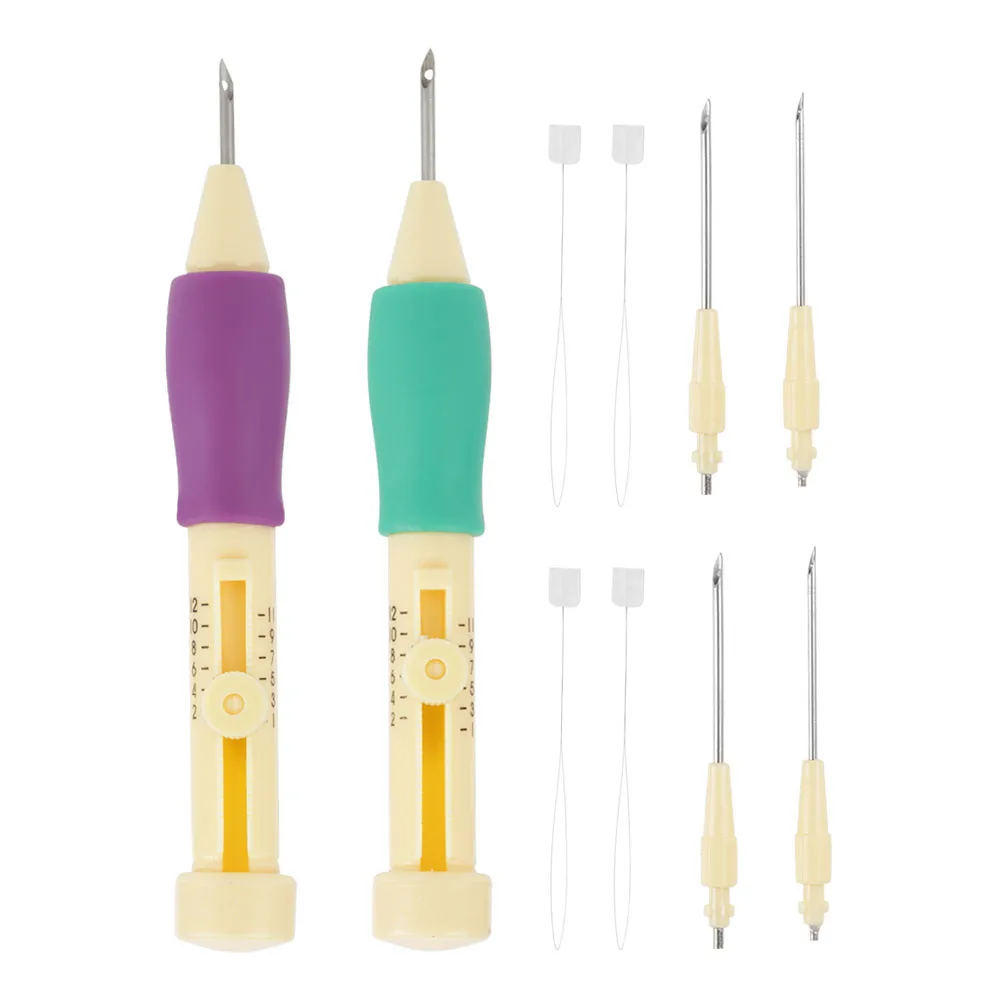 Versatile Embroidery Needle Punch Kit with Adjustable Pen and Accessories