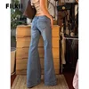 Women's Retro Washed Low Waisted Flared Jeans 2024 New Chic Casual Wide-leg Pants Female Sexy Denim Bell-bottoms Trousers Y2K 4