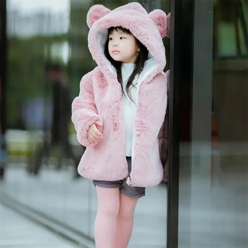 Manteau D'hiver Enfant Fille - Doudoune à Capuche épaisse - Coupe-vent, Poches - Pour 6-14 Ans