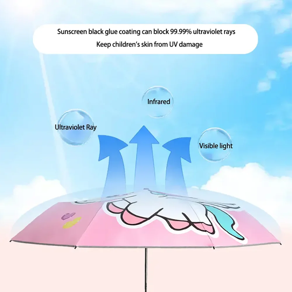 Umbrella anti-rebound closing students male and female umbrella sunshade sunblock portable cute cartoon folding umbrella