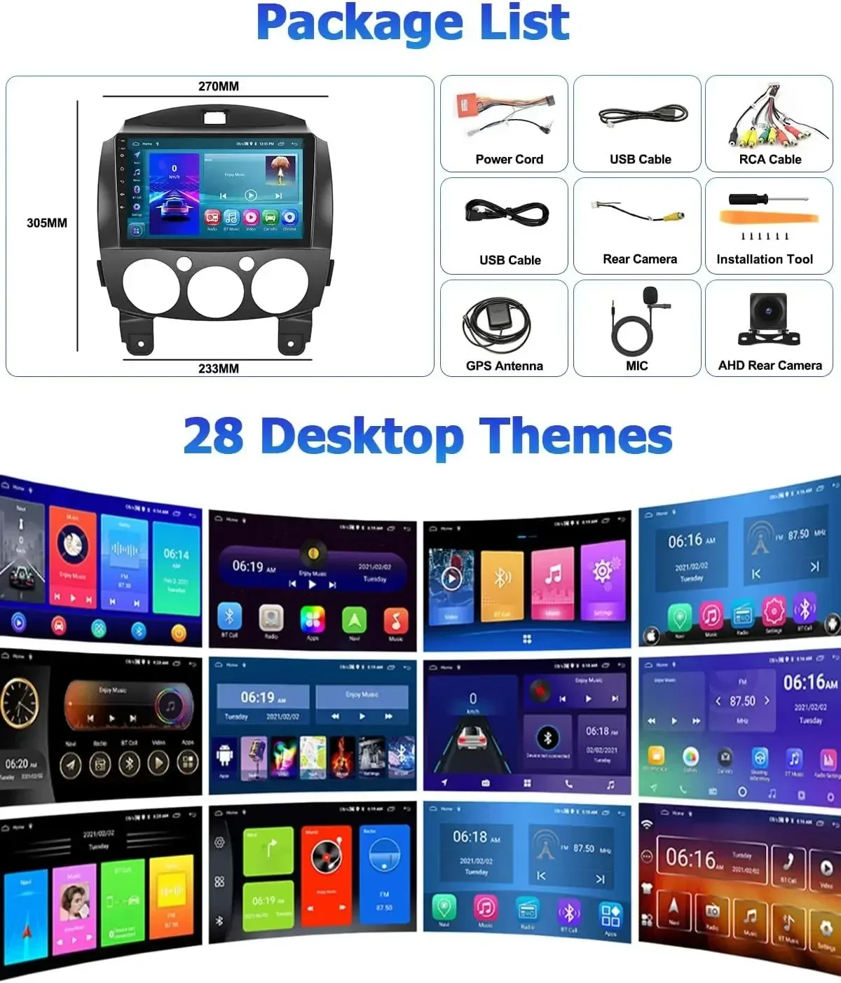 Mazda 2 Car Stereo with Wireless CarPlay Android Auto