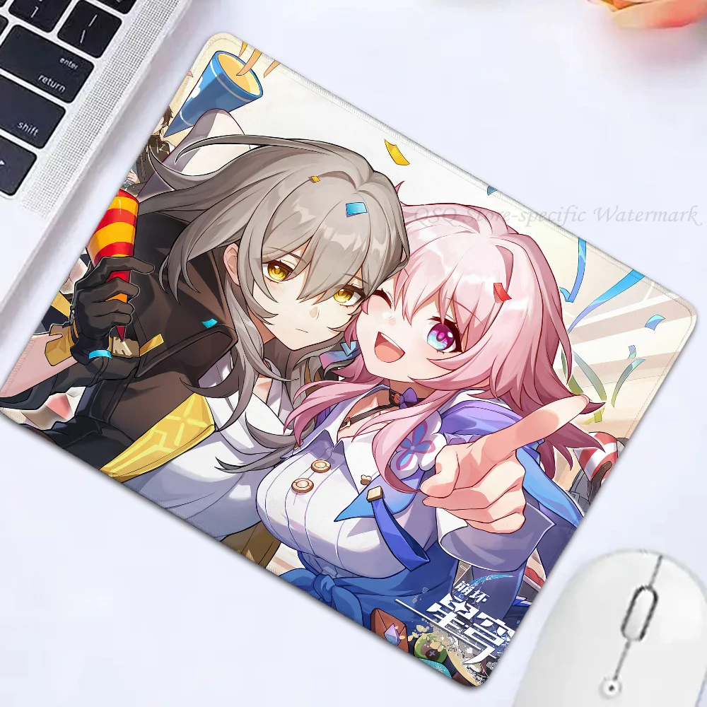 1pc-Honkai Star Rail Floor Mat Small LockEdge Mouse Pad For Gamers Computer Desk Pad Rectangular Anti-slip Rubber 3