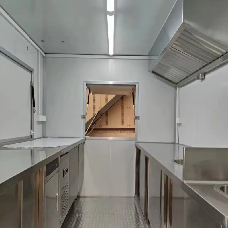 Mini Food Truck Trailer Fast Food Carts Food Truck with Full Kitchen 3