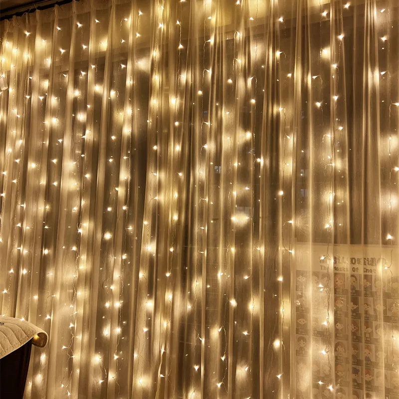 

6x3/3x3/3x1m LED Icicle String Lights Christmas Fairy Garland Decor Outdoor Home for Wedding/Party/Curtain/Garden Decoration