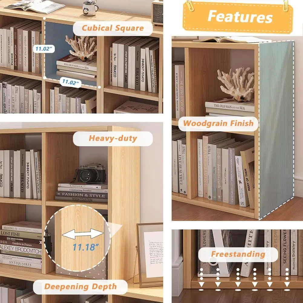 4 Cube Organizer Bookcase - Fabric Storage Bins Container 3