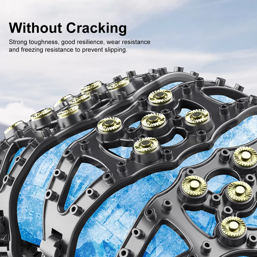 2/4pcs Car Tire Chains Winter Snow Wheels Chain Outdoor Snow Tire Emergency Double Grooves Anti-Skid Chains for 165-275mm