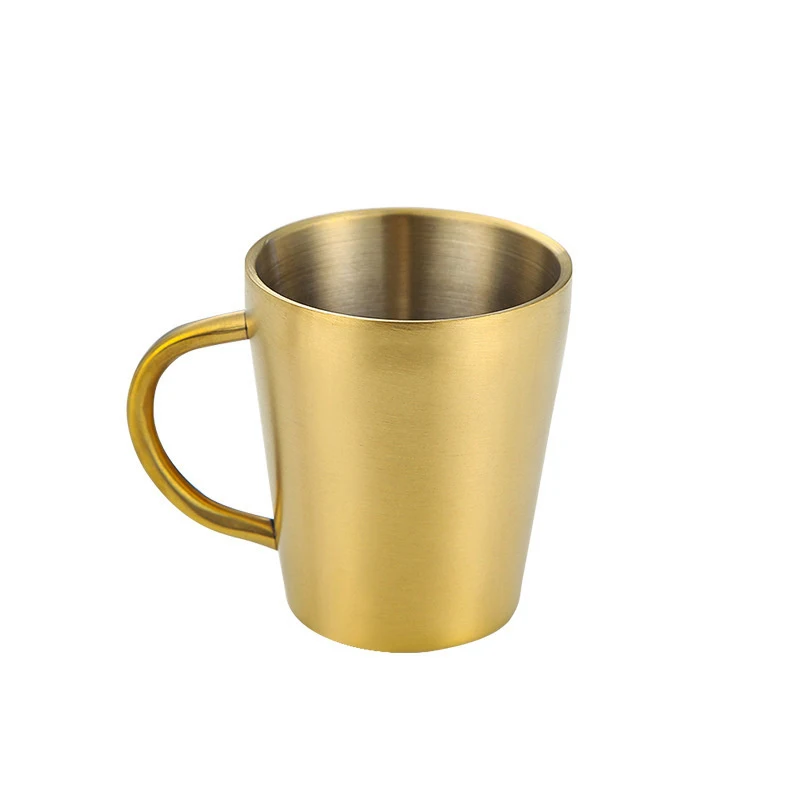 NDNCZDHC Tasse à café 400 ml, tasse à café double couche en acier inoxydable 304, tasse en métal avec poignée, tasse de camping pour le bureau à domicile (Rose Gold NDNCZDHC Tasse à café 400 ml, tasse à café double couche en acier inoxydable 304, tasse en métal avec poignée, tasse de camping pour le bureau à domicile (Rose Gold