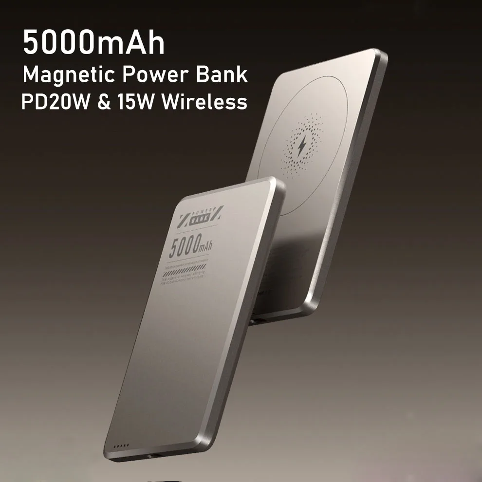 10000mAh 슬림 마그네틱 보조배터리 고속 충전 미니 무선 휴대용 충전기 아이폰 16 15 14 파워뱅크 5000mAh