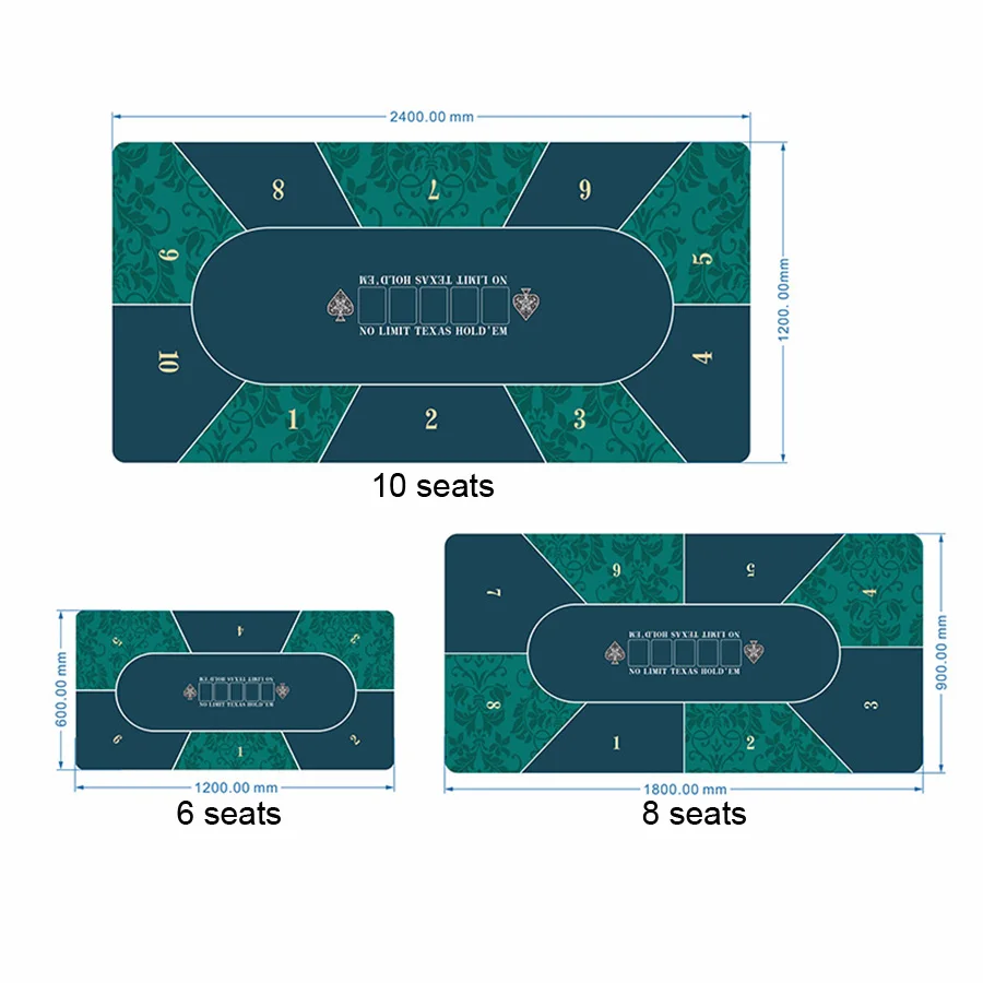 120x60cm Velvet Texas Poker 180x90cm Tablecloth Table Mat Anti Slip Special Rubber Poker Mat Chip Texas Tablecloth