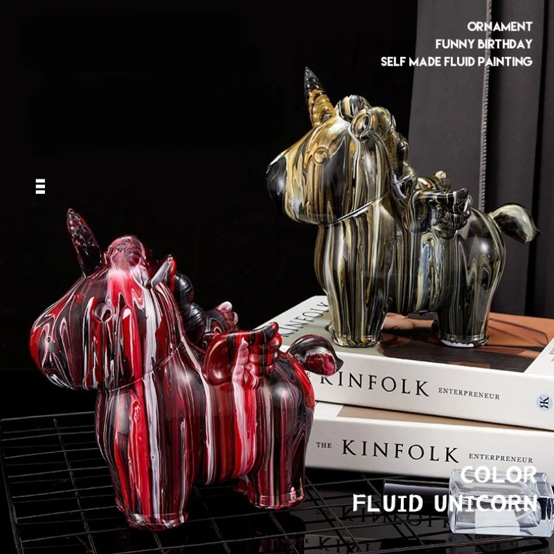 Handmade Fluid Painting Unicorn Art Decoration Kit