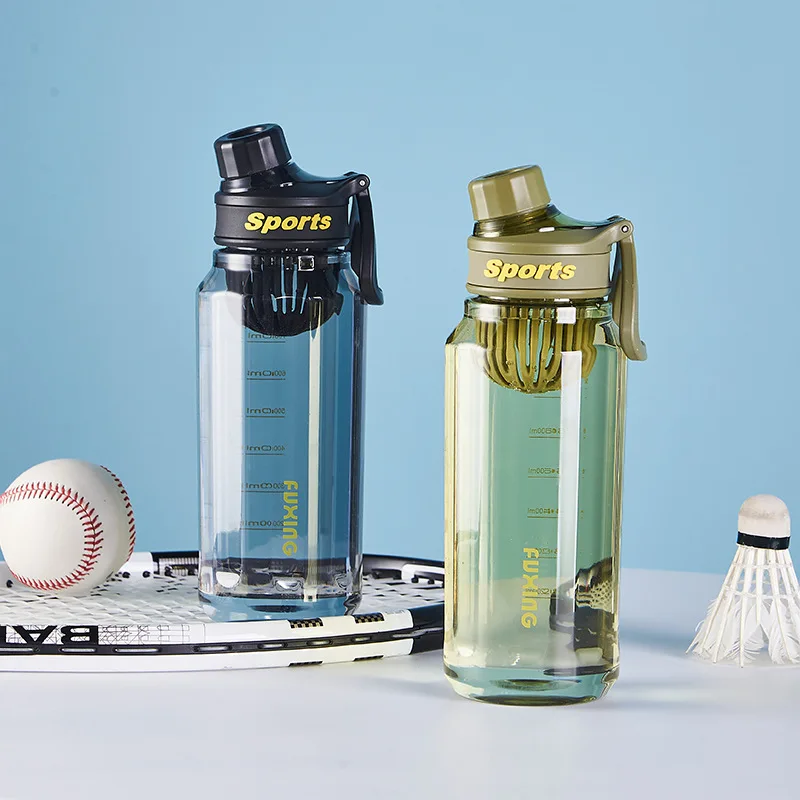 Sports Water Bottle with Tea Filter Large Capacity Transparent Bottle Plastic Cup Outdoor Travel Gym Fitness Water Bottle