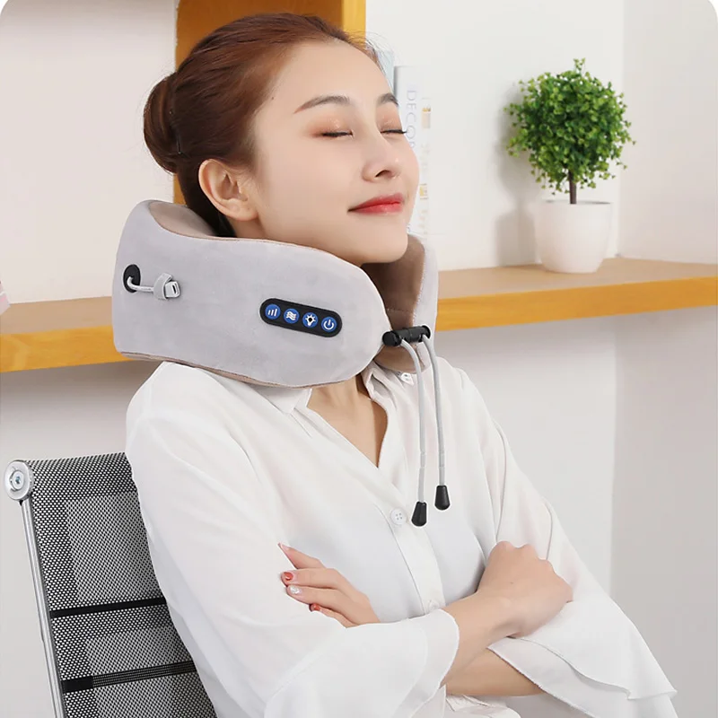 

U Shaped Kneading Neck Massage Travel Pillow Car And Home Massage Pillow Rechargeable Massage Pillow