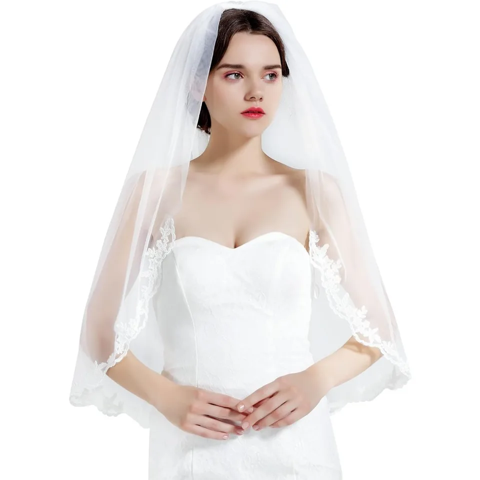 BEAUTELICATE Elegant Wedding Bridal Veil with Comb
