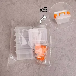 Mini Suitcase - Style Transparent Storage Cases for Miniature DIY Accessories (5pcs orange)