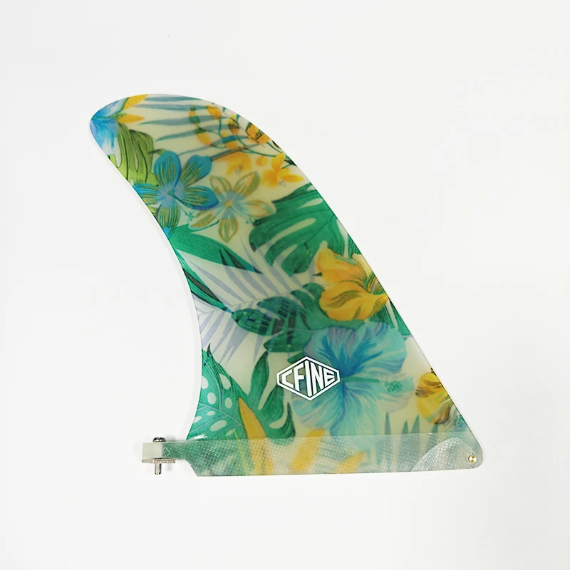 9.5 / 10/ 9 inch Single Fin Central Fin fiberglass inlay longboard Surfboard Paddleboard SUP Surfing Accessories