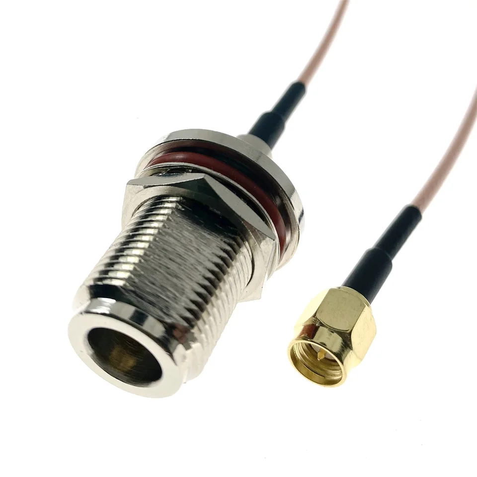 thumbnail image 2 of Beste N Female Bulkhead To SMA Male Plug RG316 Pigtail Cable RF Coaxial Cables Jumper 2 of 9