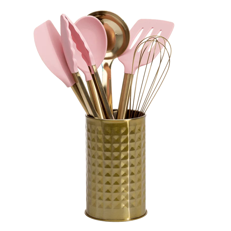 

Cooking Utensils Set, Silicone and Stainless Steel, Pink