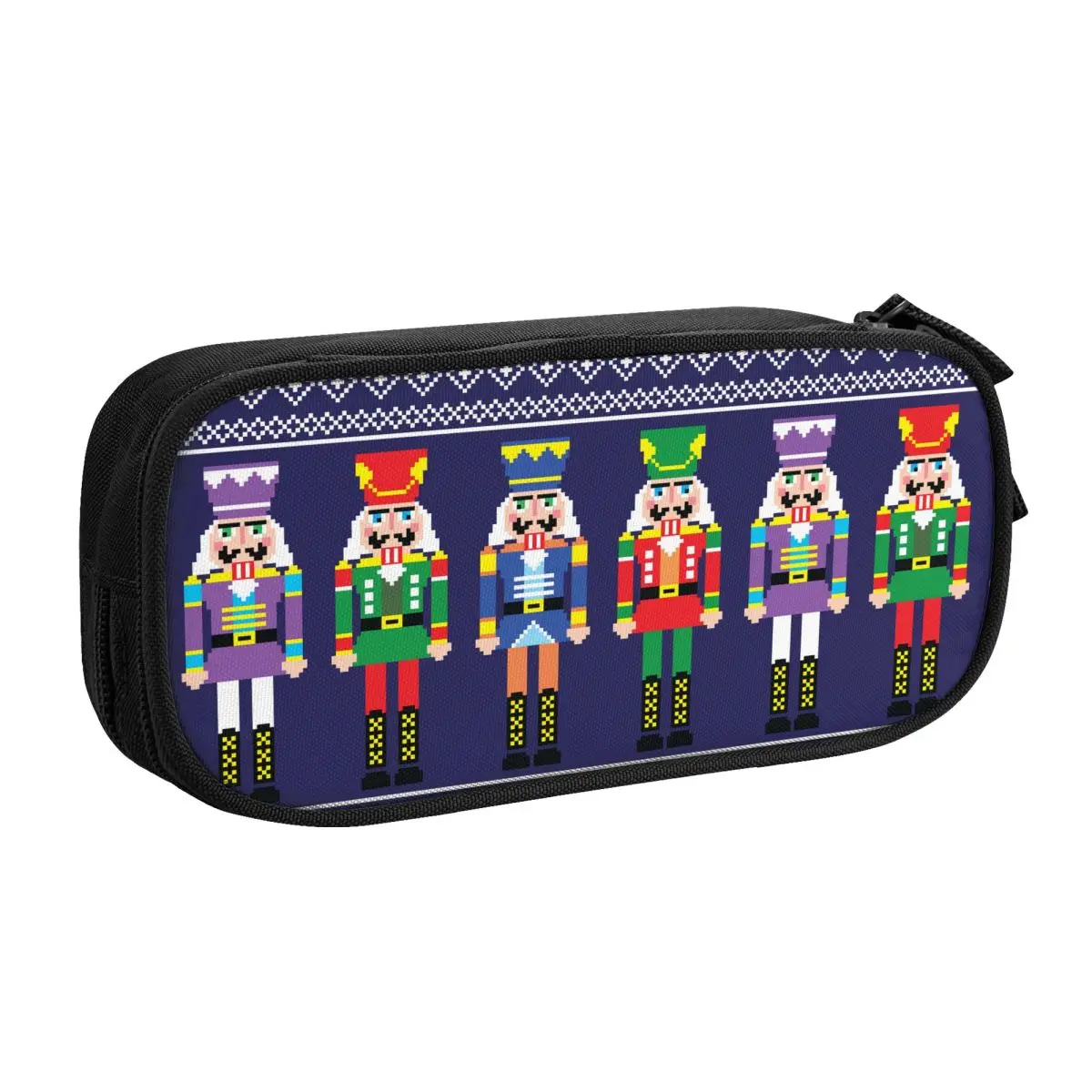 사용자 정의 호두 까기 인형 Kawaii 연필 케이스 소년 Gilrs 대용량 크리스마스 호두 까기 인형 장난감 군인 연필 상자 학생 편지지