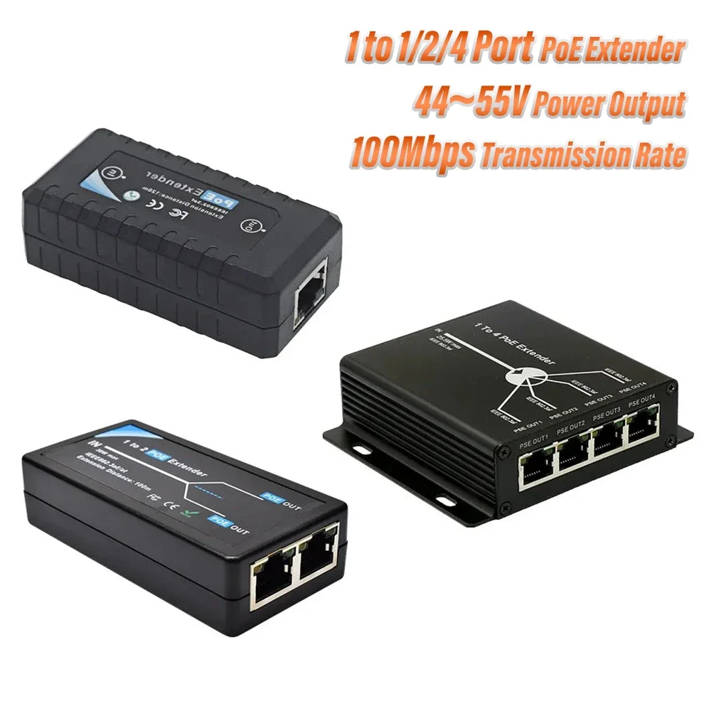 Pegatah 1 /2/ 4 Port Poe Extender Extpoe Extender Per Porta Ip Max Extender Di Trasmissione 120M Per Telecamera Ip