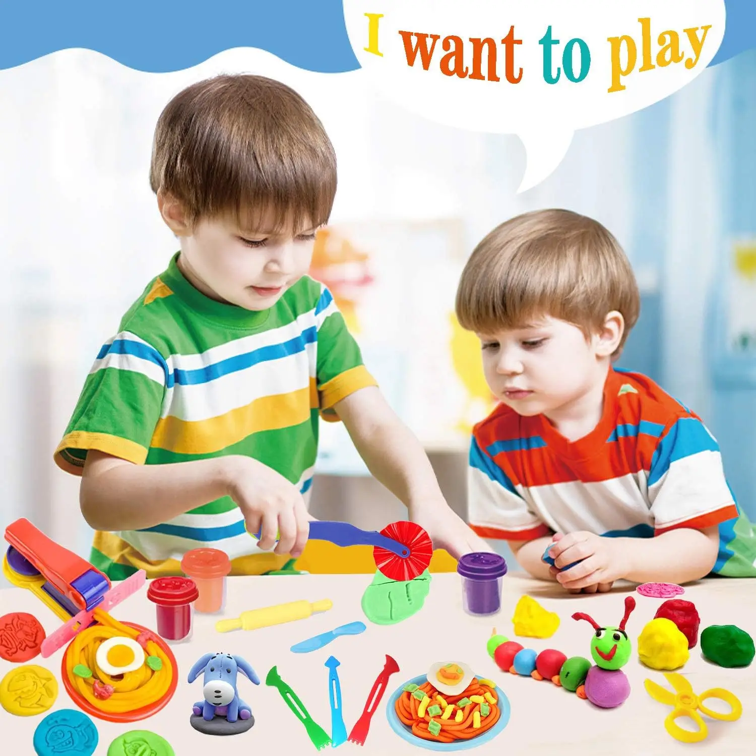 Plasticine Model Playdough Tools Set for Kids 3D Syringe Roller Impression Moulds Play Dough Tools Kit Clay Craft Toys Gift 5