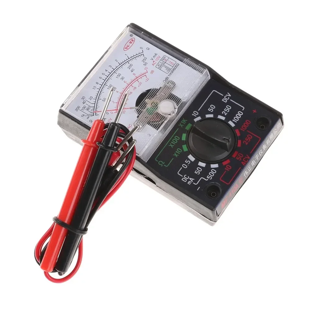 Analog Multimeter Voltmeter 250ma Ammeter Meter Tester Mf-110a Test Pen MF-110A AC/DC 250V 1000V